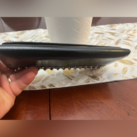 ‼️SOLD‼️PRADA Long Wallet Black Saffiano Leather studded Limited Edition - Picture 13 of 15